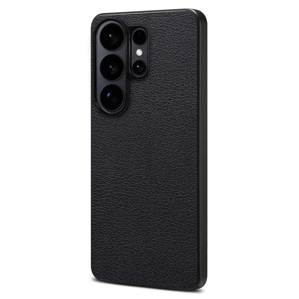 For Samsung Galaxy S26 Ultra Case Calf Texture Leather + PC + TPU Phone Cover - Black - 2