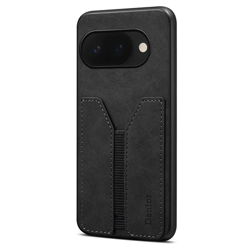 DENIOR For Google Pixel 10a Case Elastic Card Holder PU Leather + TPU + PC Phone Cover - Black - 1