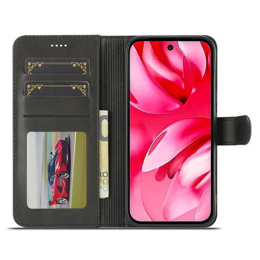 LC.IMEEKE For Google Pixel 10a Case Wallet Calf Texture Leather Phone Cover - Black - 2