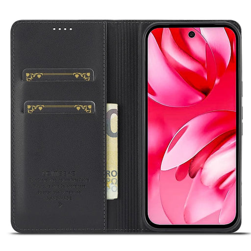 LC.IMEEKE L1 Series for Google Pixel 10a Case PU Leather Wallet Stand Protective Phone Cover - Black - 2