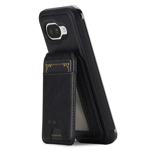 LC.IMEEKE L3 For Google Pixel 10a Magnetic Case Detachable Card Holder Leather TPU Mobile Cover - Black - 2