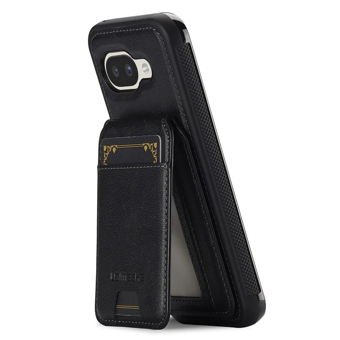 LC.IMEEKE L3 For Google Pixel 10a Magnetic Case Detachable Card Holder Leather TPU Mobile Cover - Black - 2
