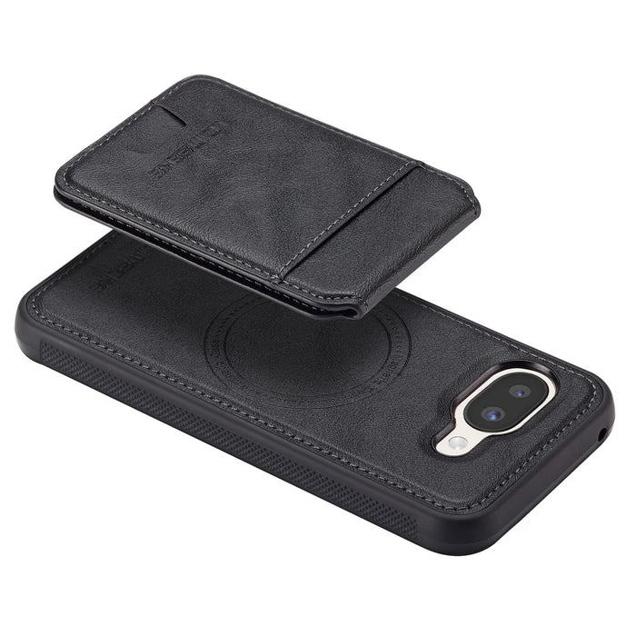 LC.IMEEKE L3 For Google Pixel 10a Magnetic Case Detachable Card Holder Leather TPU Mobile Cover - Black - 4