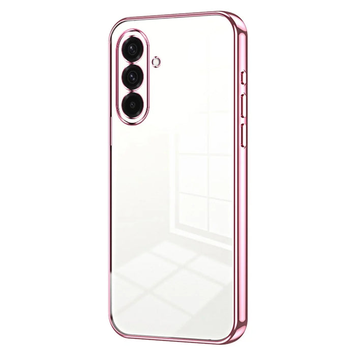 For Samsung Galaxy A37 5G Case Electroplating Frame Soft TPU Phone Cover - Pink - 1