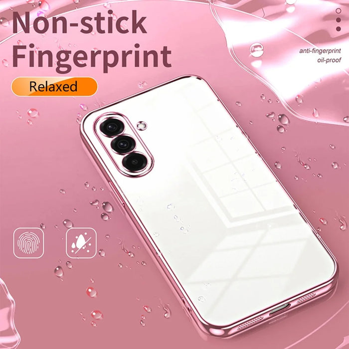 For Samsung Galaxy A37 5G Case Electroplating Frame Soft TPU Phone Cover - Pink - 5