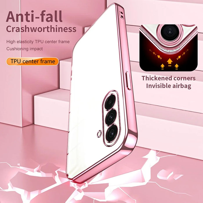 For Samsung Galaxy A37 5G Case Electroplating Frame Soft TPU Phone Cover - Pink - 7