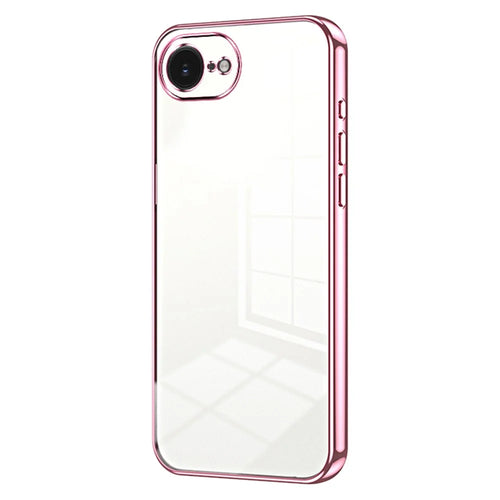 For iPhone 17e / 16e Case Electroplating Frame Soft TPU Phone Cover - Pink - 1