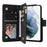 For Samsung Galaxy S23+ Multiple Card Slots Zipper Pocket PU Leather Case Shockproof Wallet Stand Cover - Black - 2