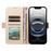 For iPhone 17e / 16e Leather Case Rhinestone Decor Rhombus Pattern Wallet Stand Flip Phone Cover with Straps - Apricot - 2