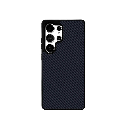 EYCASE For Samsung Galaxy S25 Ultra Magnetic Case Aramid Fiber Series UV Printed Black Edge TPU Acrylic Phone Cover - Black Grey - 1