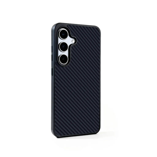 EYCASE For Samsung Galaxy S25+ Magnetic Case Aramid Fiber Series UV Printed Black Edge TPU Acrylic Phone Cover - Black Grey - 2