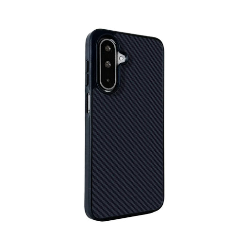EYCASE For Samsung Galaxy A35 5G / Galaxy A55 5G Magnetic Case Aramid Fiber Series UV Printed Black Edge TPU Acrylic Phone Cover - Black Grey - 2