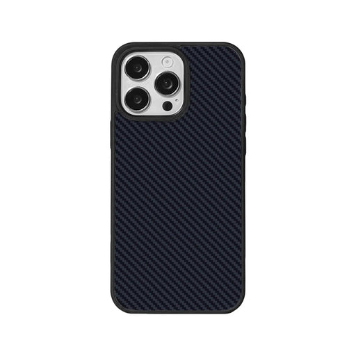 EYCASE For iPhone 16 Pro Max Magnetic Case Aramid Fiber Series UV Printed Black Edge TPU Acrylic Phone Cover - Black Grey - 1