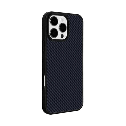 EYCASE For iPhone 16 Pro Max Magnetic Case Aramid Fiber Series UV Printed Black Edge TPU Acrylic Phone Cover - Black Grey - 2