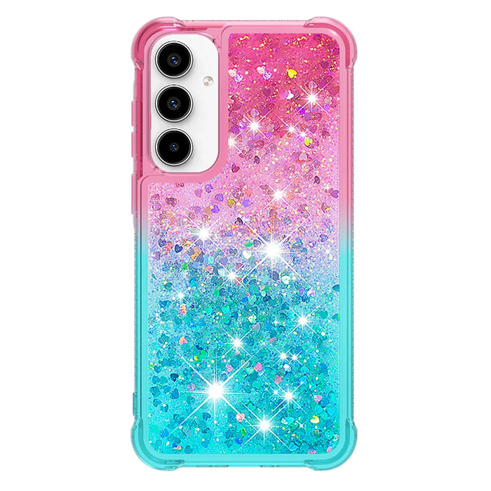 For Samsung Galaxy A57 5G TPU Case Gradient Quicksand Phone Back Cover - Pink+Sky Blue - 2