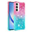 For Samsung Galaxy A57 5G TPU Case Gradient Quicksand Phone Back Cover - Pink+Sky Blue - 3