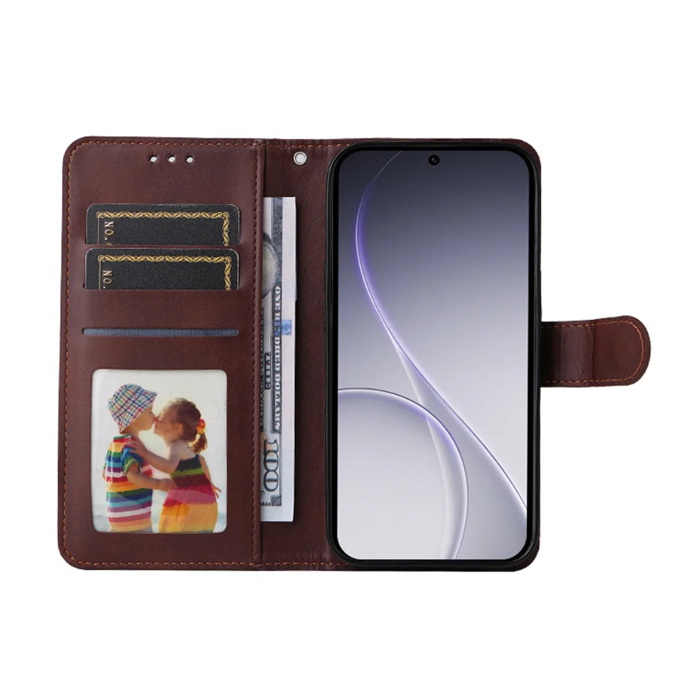 ENKAY HAT PRINCE For Oppo Reno15 Pro Max 5G (Global) PU Leather Wallet Case   Phone Stand Cover with 9H Tempered Glass - Pink - 3