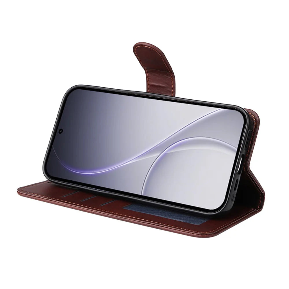ENKAY HAT PRINCE For Oppo Reno15 Pro Max 5G (Global) PU Leather Wallet Case   Phone Stand Cover with 9H Tempered Glass - Pink - 6