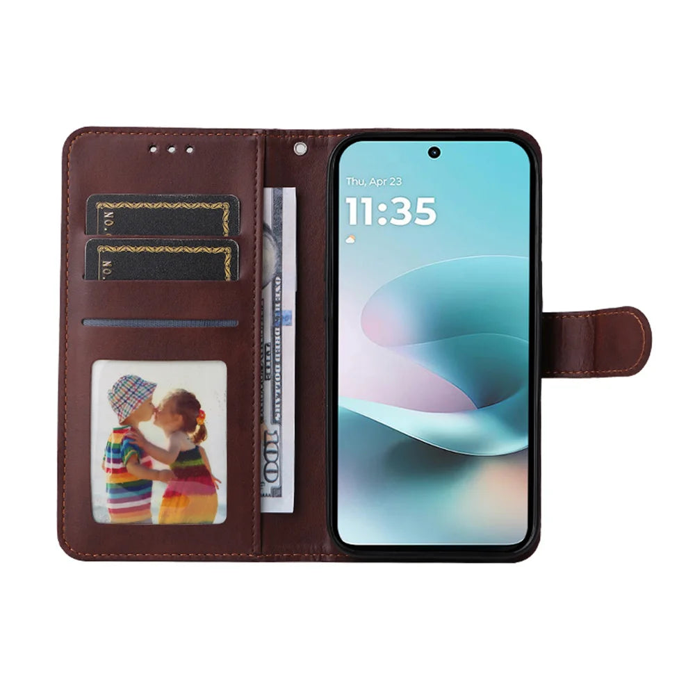 ENKAY HAT PRINCE For Motorola Moto G67 Power 5G PU Leather Wallet Case   Phone Stand Cover with 9H Tempered Glass - Pink - 3