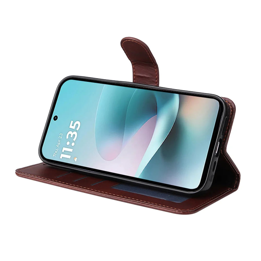 ENKAY HAT PRINCE For Motorola Moto G67 Power 5G PU Leather Wallet Case   Phone Stand Cover with 9H Tempered Glass - Pink - 6