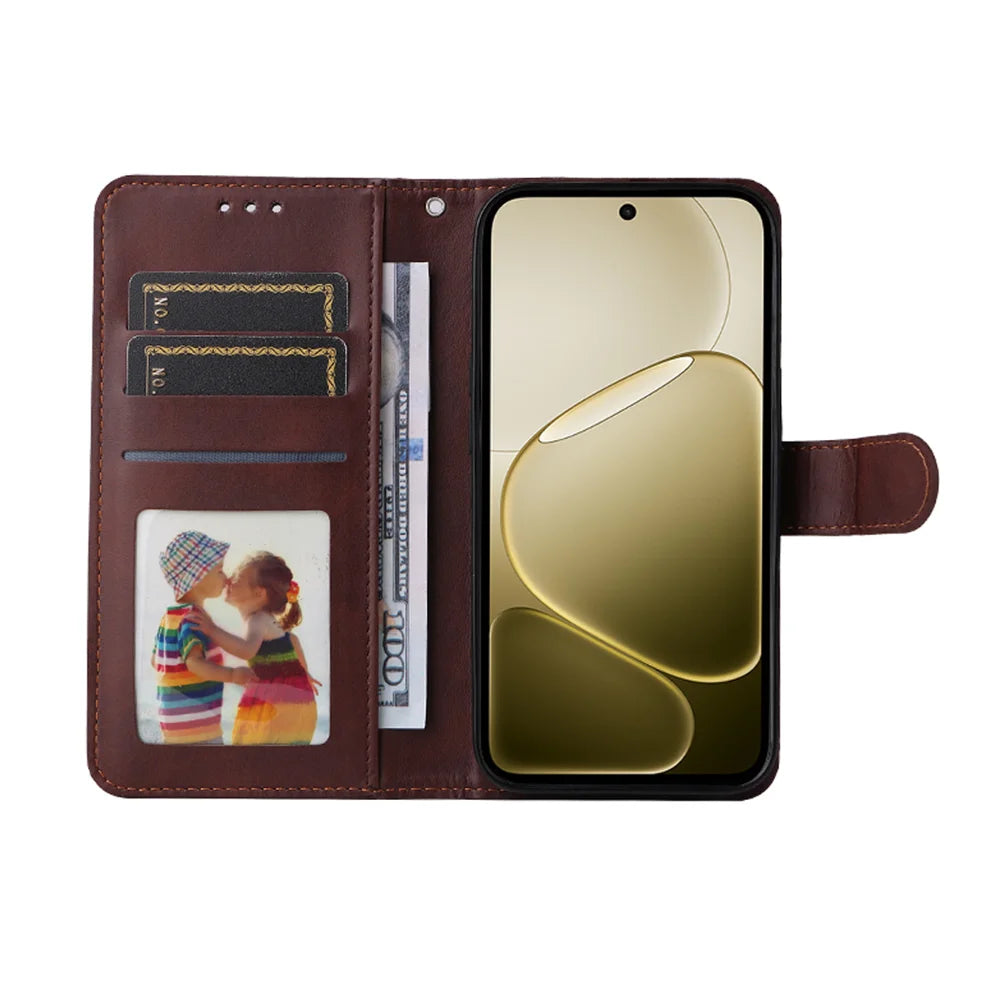 ENKAY HAT PRINCE For Oppo A6 Pro 4G / A6 Pro 5G / A6 5G (Global) PU Leather Wallet Case Phone Stand Cover with 9H Tempered Glass - Pink - 6