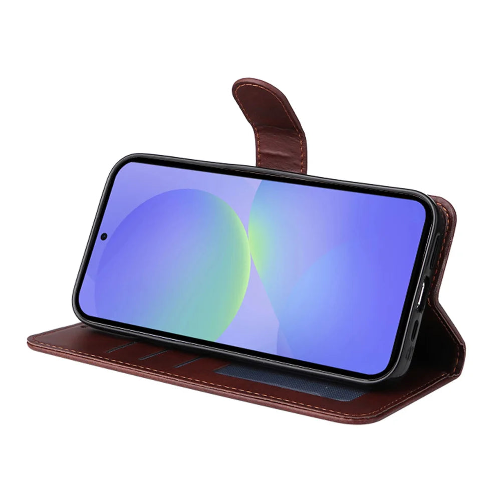 ENKAY HAT PRINCE For Samsung Galaxy A57 5G PU Leather Wallet Case   Phone Stand Cover with 9H Tempered Glass - Pink - 6