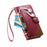For iPhone 17 Case Color Splicing TPU PU Leather Flip Shockproof Phone Cover with Wrist Strap - Red - 4