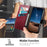 For iPhone 17 Case Color Splicing TPU PU Leather Flip Shockproof Phone Cover with Wrist Strap - Red - 7
