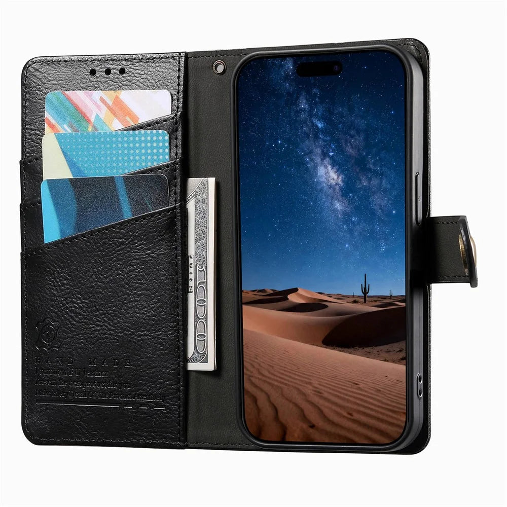 For Sony Xperia 10 VII Case Color Splicing TPU PU Leather Flip Shockproof Phone Cover with Wrist Strap - Black - 2