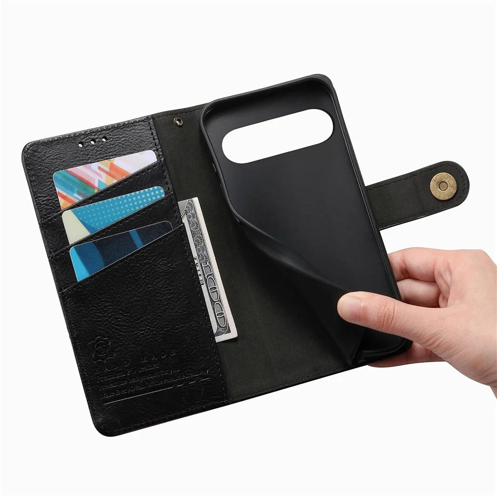 For Sony Xperia 10 VII Case Color Splicing TPU PU Leather Flip Shockproof Phone Cover with Wrist Strap - Black - 4