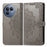 For Realme GT 8 5G Wallet Case Mandala Flower Leather Phone Cover Stand - Grey - 1