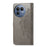 For Realme GT 8 5G Wallet Case Mandala Flower Leather Phone Cover Stand - Grey - 6