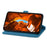 For Realme GT 8 5G Zipper Wallet Case with Strap Flower Imprint PU Leather Phone Cover - Blue - 3