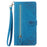 For Realme GT 8 5G Zipper Wallet Case with Strap Flower Imprint PU Leather Phone Cover - Blue - 5