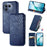 For Realme GT 8 5G Case Rhombus Imprint PU Leather Wallet Phone Cover - Blue - 5