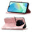 For vivo X300 5G Case with Strap Butterfly Pattern PU Leather Wallet Phone Cover - Rose Gold - 3