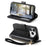 For iPhone 18 Pro Max / 17 Pro Max Stand Case Imprint TPU PU Leather Zipper Pocket Wallet Phone Cover with Strap - Black - 3