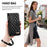 For iPhone 18 Pro Max / 17 Pro Max Stand Case Imprint TPU PU Leather Zipper Pocket Wallet Phone Cover with Strap - Black - 6