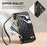 For iPhone 18 Pro Max / 17 Pro Max Stand Case Imprint TPU PU Leather Zipper Pocket Wallet Phone Cover with Strap - Black - 7