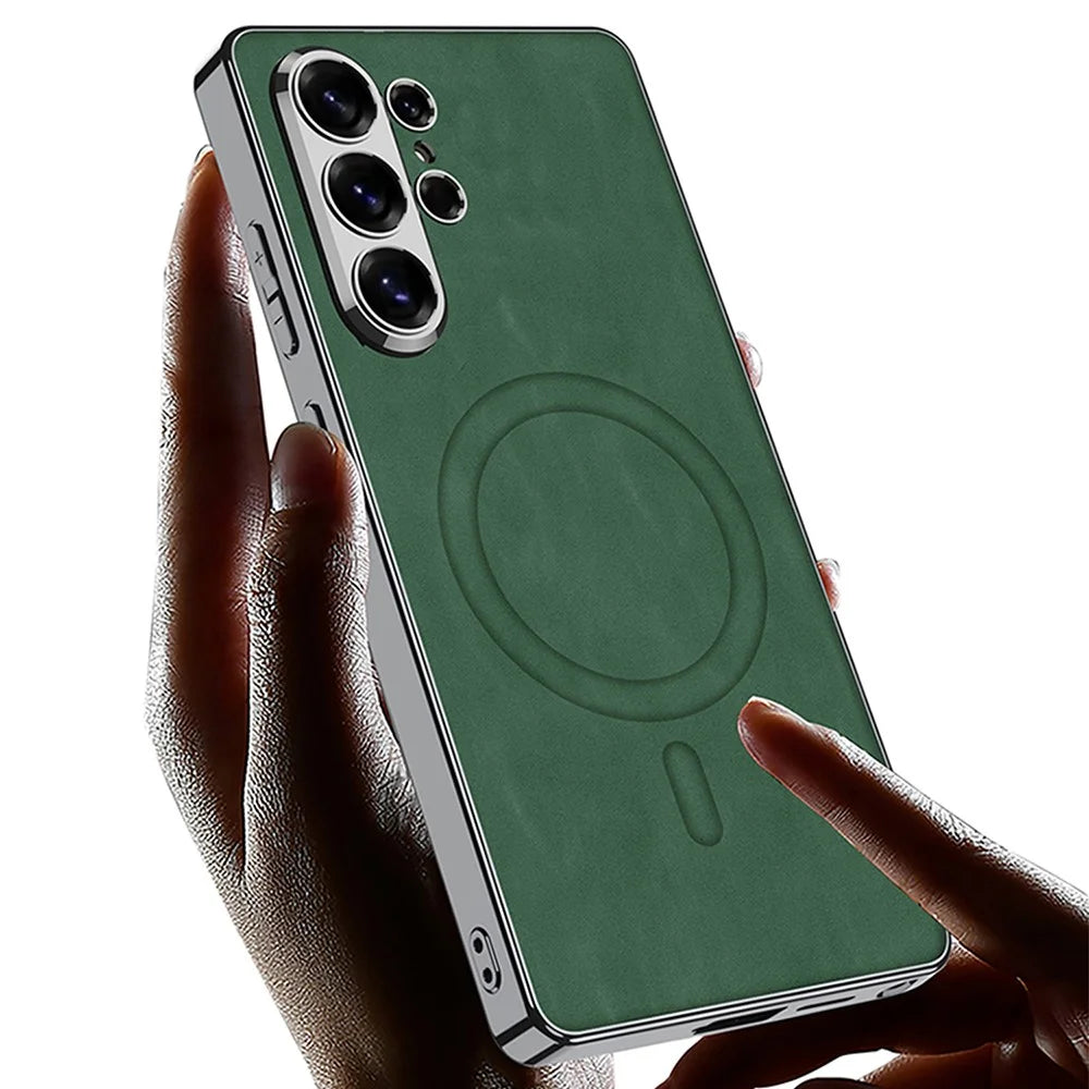 GKK For Samsung Galaxy S26 Ultra Magnetic Case Electroplating Hybrid Matte Phone Back Cover - Black - 4