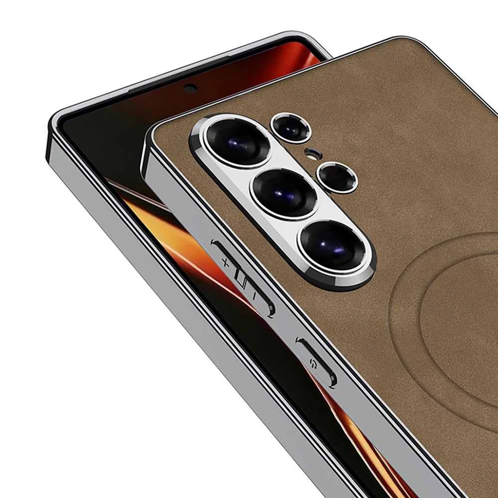 GKK For Samsung Galaxy S26 Ultra Magnetic Case Electroplating Hybrid Matte Phone Back Cover - Black - 5