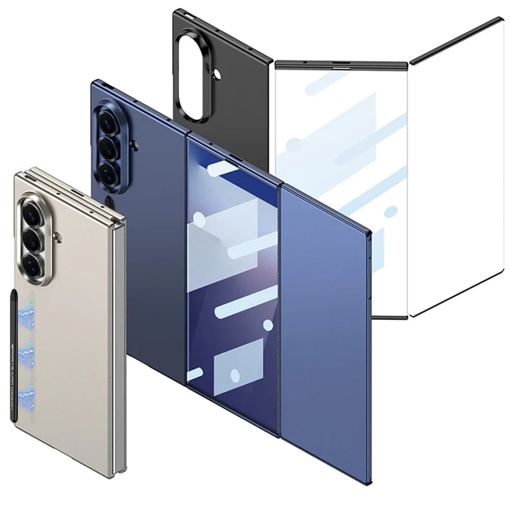 GKK For Samsung Galaxy Z TriFold 5G Case Full Protection PC Phone Cover with Tempered Glass Film / Stylus - Midnight Green - 7