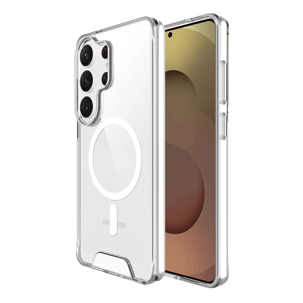 For Samsung Galaxy S26 Ultra Magnetic Case Anti Drop TPU + PC Phone Cover - Transparent - 1