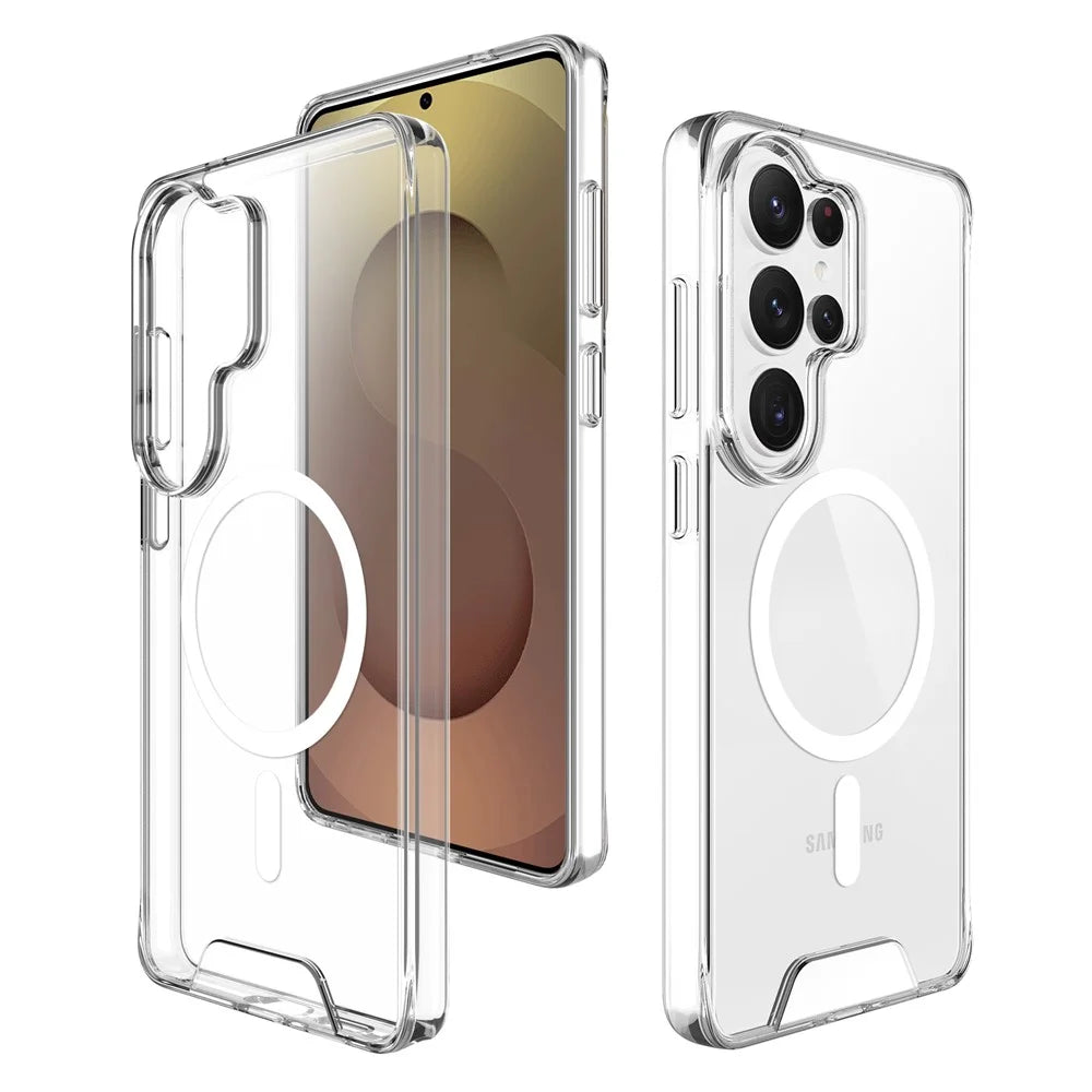 For Samsung Galaxy S26 Ultra Magnetic Case Anti Drop TPU + PC Phone Cover - Transparent - 2