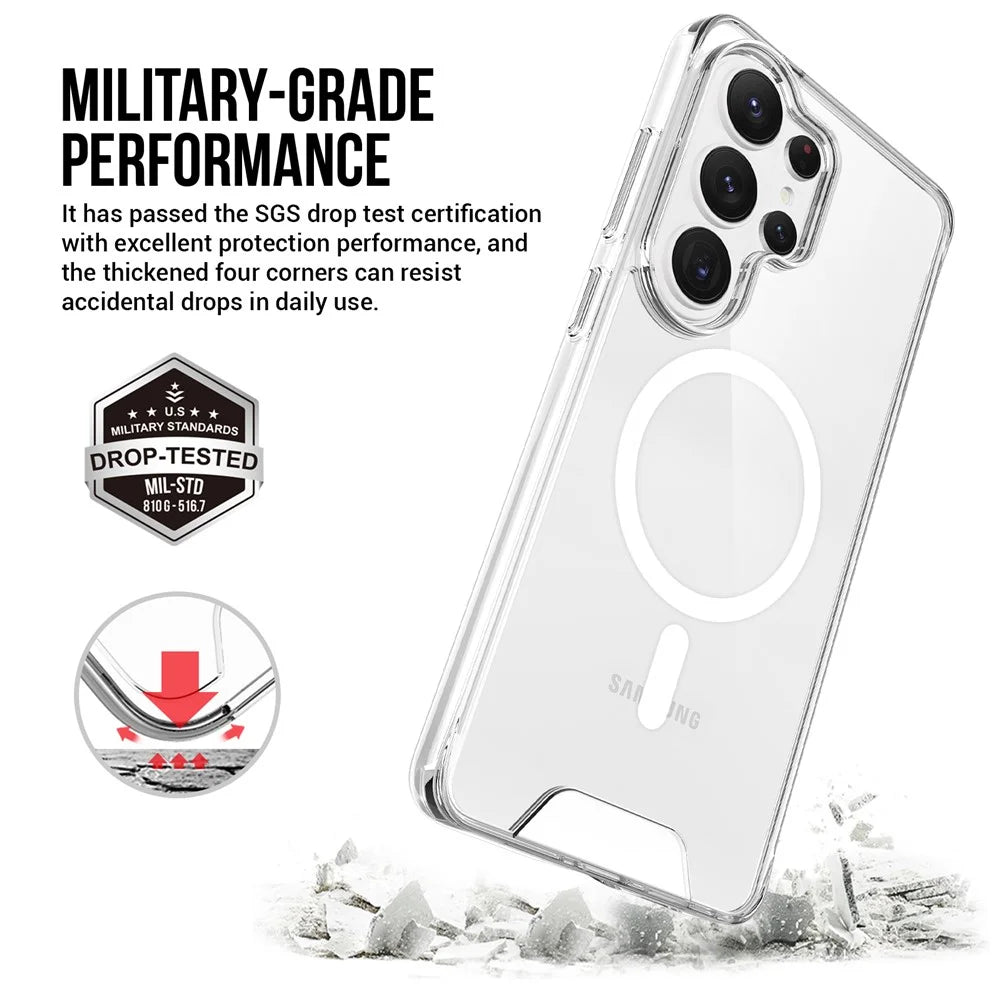 For Samsung Galaxy S26 Ultra Magnetic Case Anti Drop TPU + PC Phone Cover - Transparent - 3