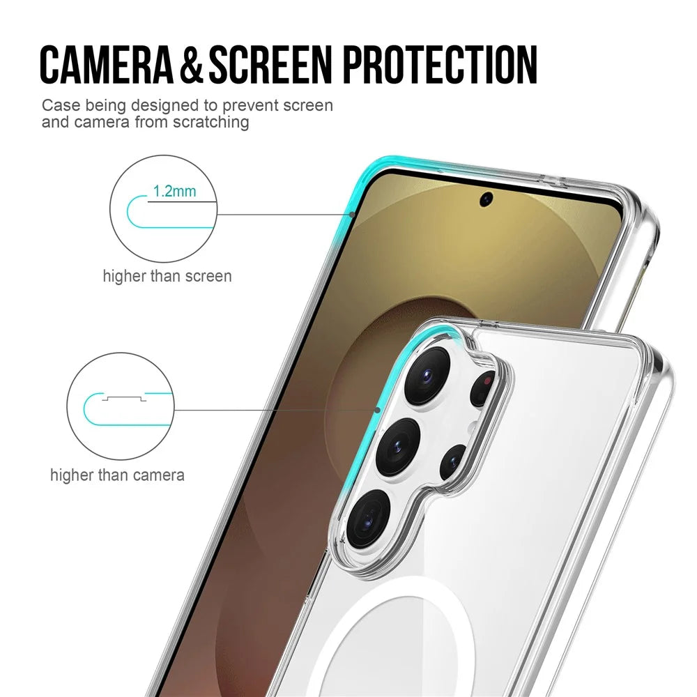For Samsung Galaxy S26 Ultra Magnetic Case Anti Drop TPU + PC Phone Cover - Transparent - 4