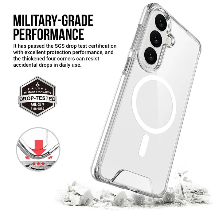 For Samsung Galaxy S26+ Magnetic Case Anti Drop TPU + PC Phone Cover - Transparent - 3