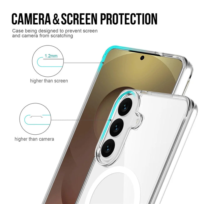 For Samsung Galaxy S26+ Magnetic Case Anti Drop TPU + PC Phone Cover - Transparent - 4