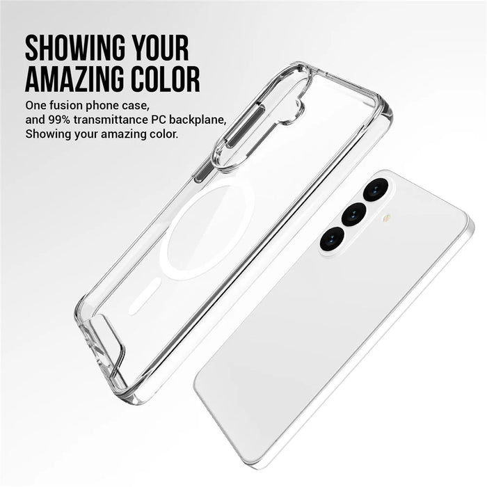 For Samsung Galaxy S26+ Magnetic Case Anti Drop TPU + PC Phone Cover - Transparent - 5