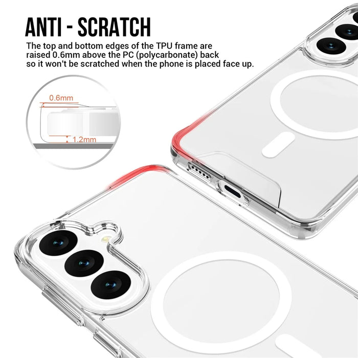 For Samsung Galaxy S26+ Magnetic Case Anti Drop TPU + PC Phone Cover - Transparent - 7